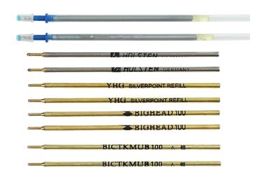 20 pena do reenchimento da prata da ponta das cores 1.0mm para o couro